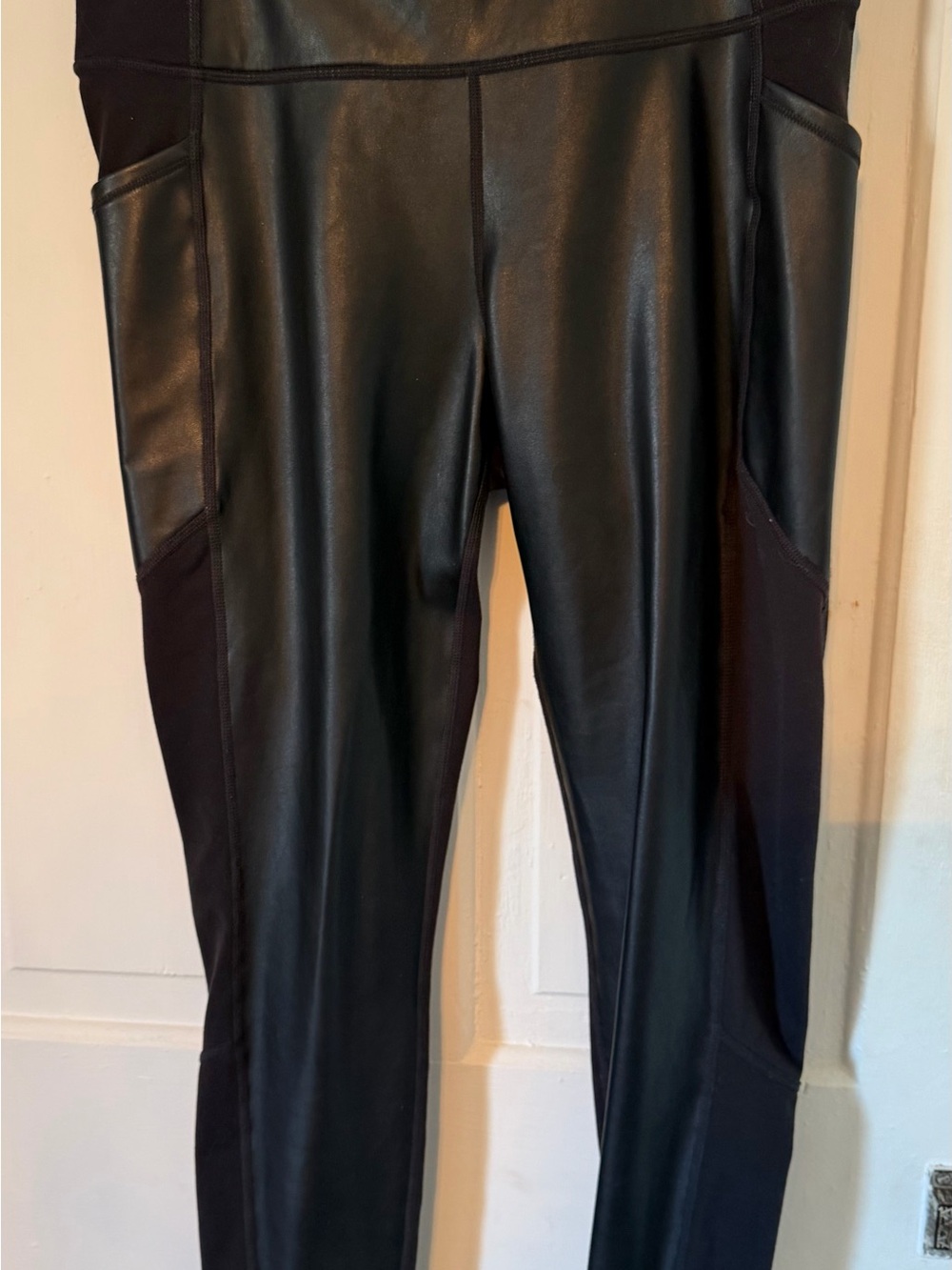 Athleta Black Faux Leather High-Rise Leggings